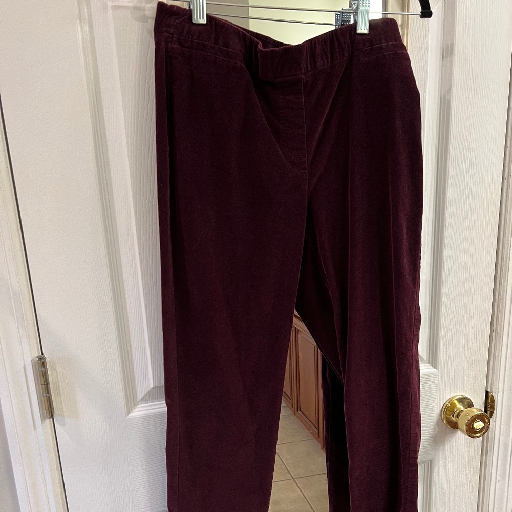 J. Jill Slip-On Burgundy Cords Size 10